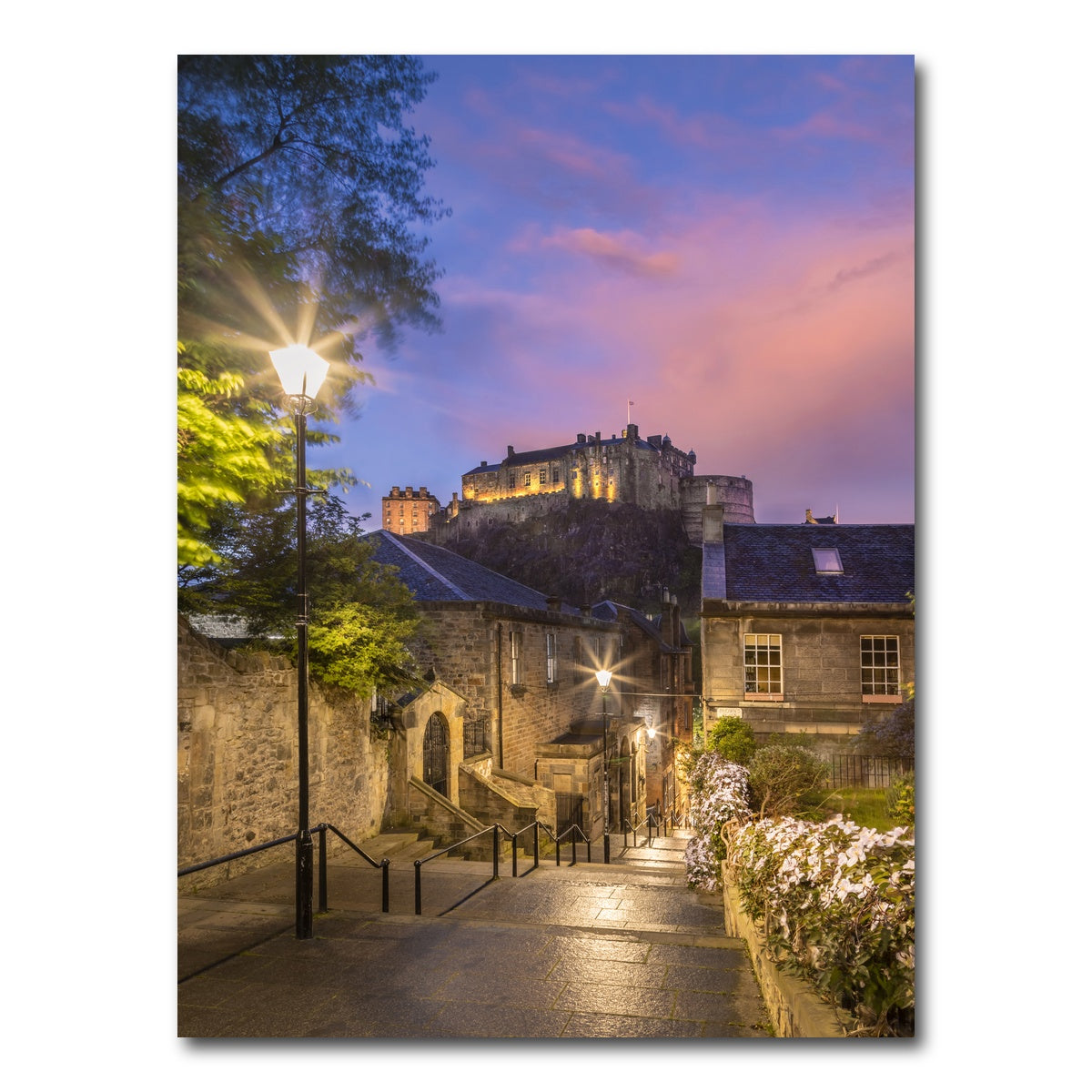 AUTO-MOCKUP WHITE | Edinburgh Castle Sunset | 1 Piece | Gallery Wrap Canvas | group=3x4