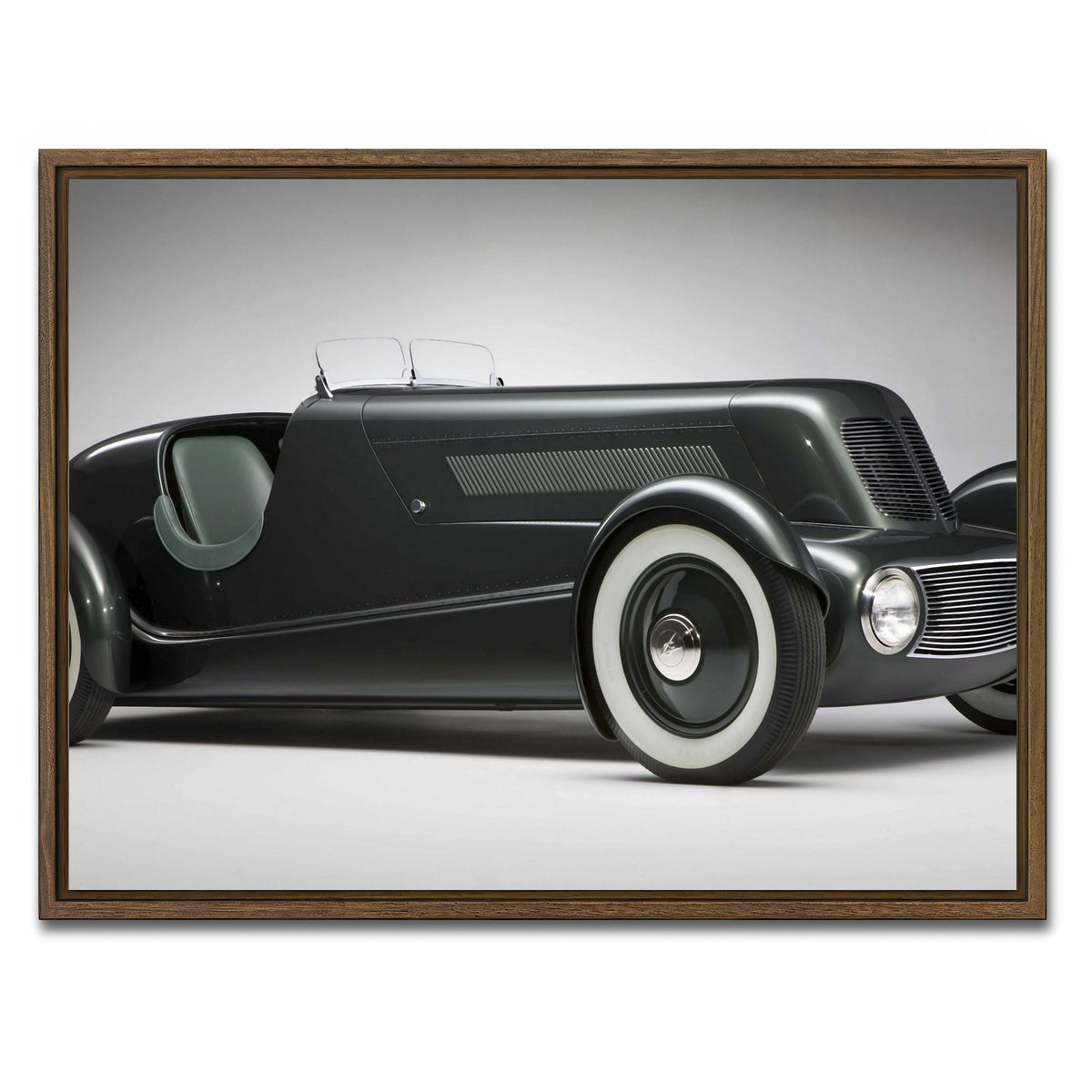 AUTO-MOCKUP WHITE | Edsel Ford's 1934 Model 40 Speedster | 1 Piece | Walnut Framed Canvas | group=4x3