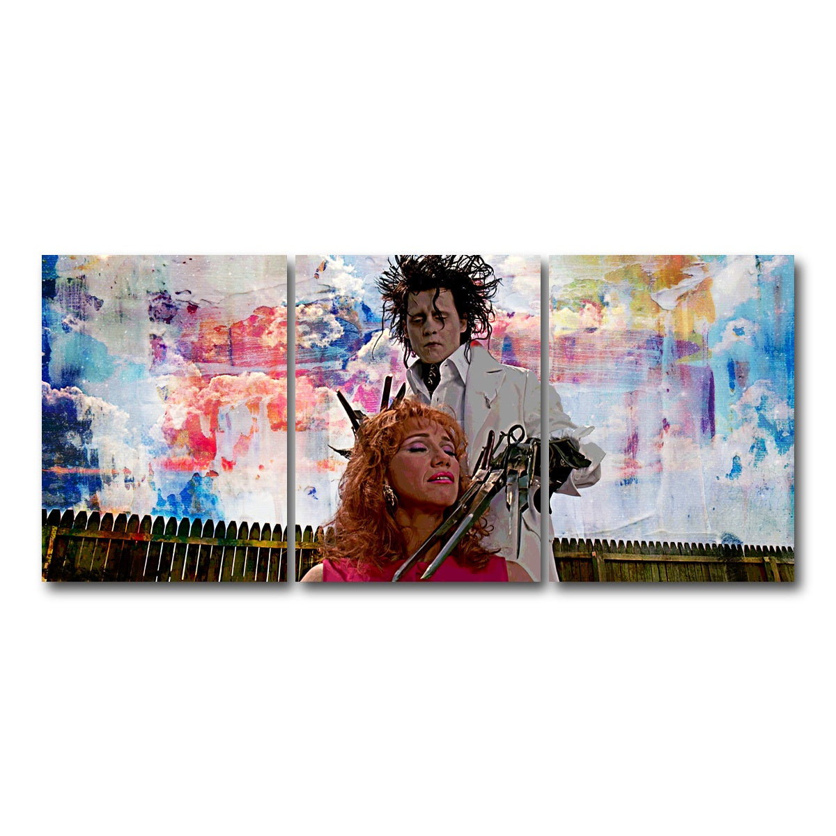 AUTO-MOCKUP WHITE | Edward Scissorhands Salon | 3 Piece | Gallery Wrap Canvas | group=18x24