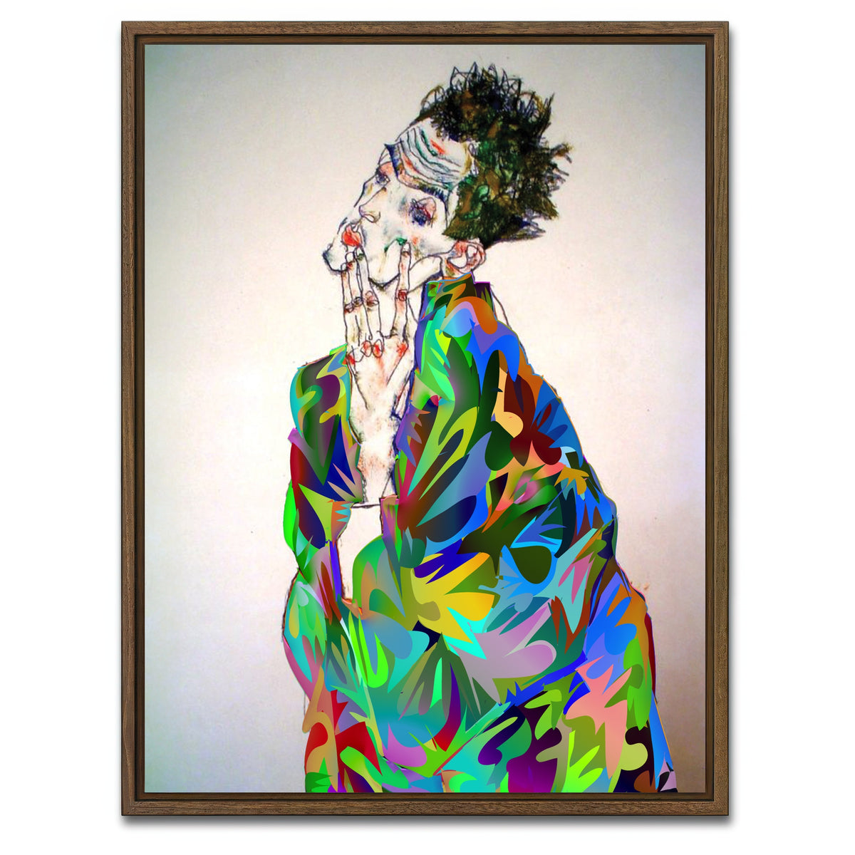 AUTO-MOCKUP WHITE | Egon | 1 Piece | Walnut Framed Canvas | group=3x4