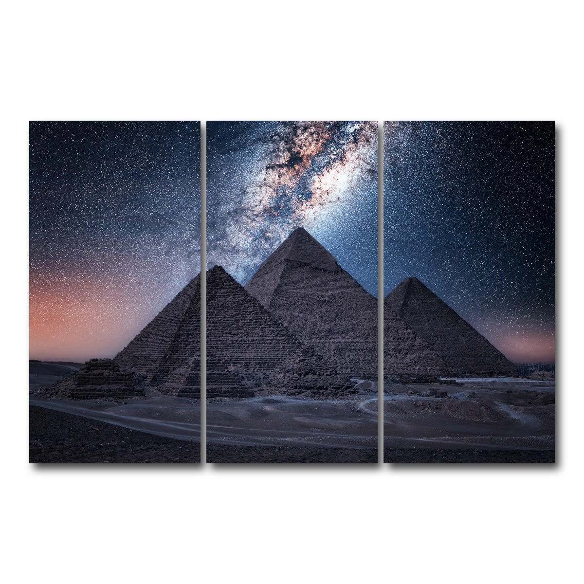 AUTO-MOCKUP WHITE | Egyptian Night | 3 Piece | Gallery Wrap Canvas | group=12x24