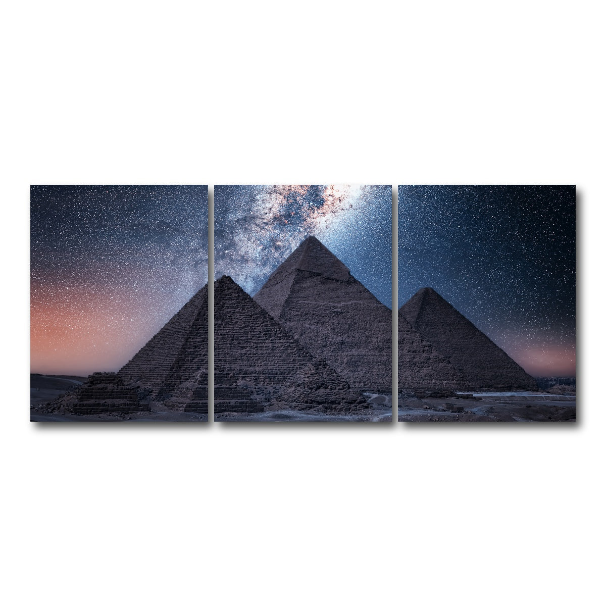 AUTO-MOCKUP WHITE | Egyptian Night | 3 Piece | Gallery Wrap Canvas | group=18x24