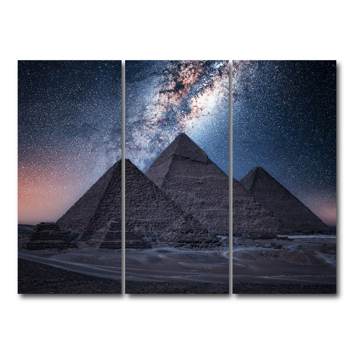 AUTO-MOCKUP WHITE | Egyptian Night | 3 Piece | Gallery Wrap Canvas | group=8x18