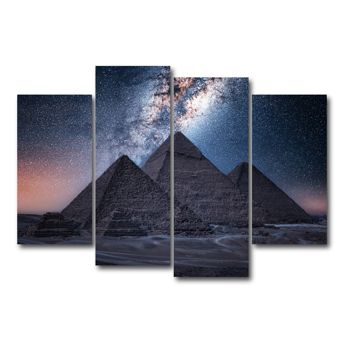 AUTO-MOCKUP WHITE | Egyptian Night | 4 Piece | Gallery Wrap Canvas | group=4_short