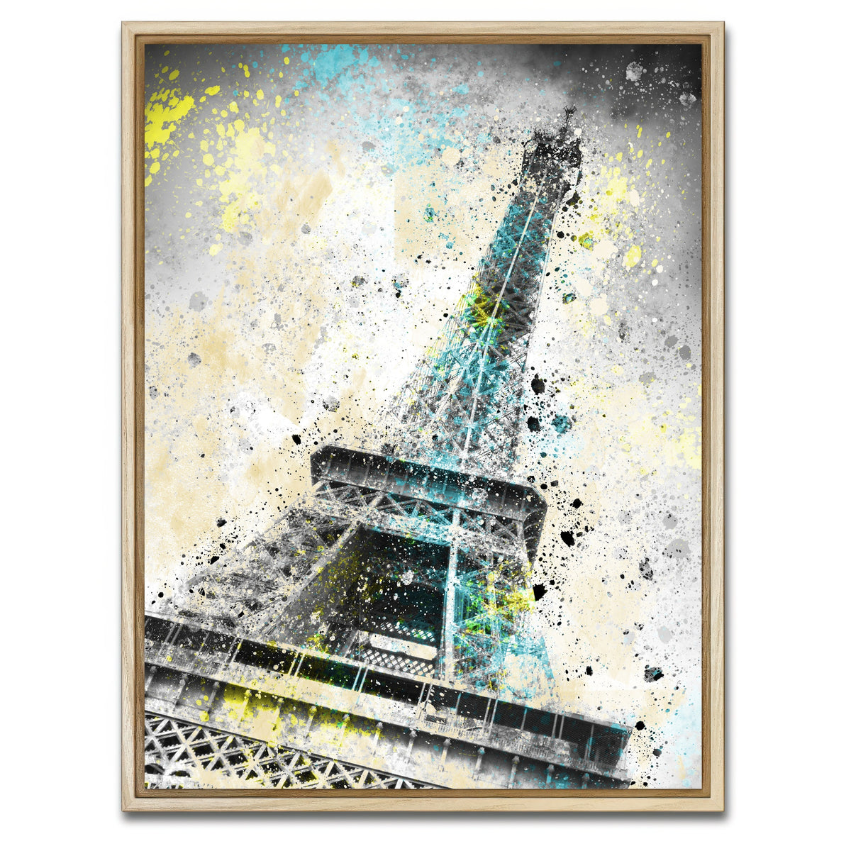 AUTO-MOCKUP WHITE | Eiffel Tower City Art | 1 Piece | Natural Framed Canvas | group=3x4