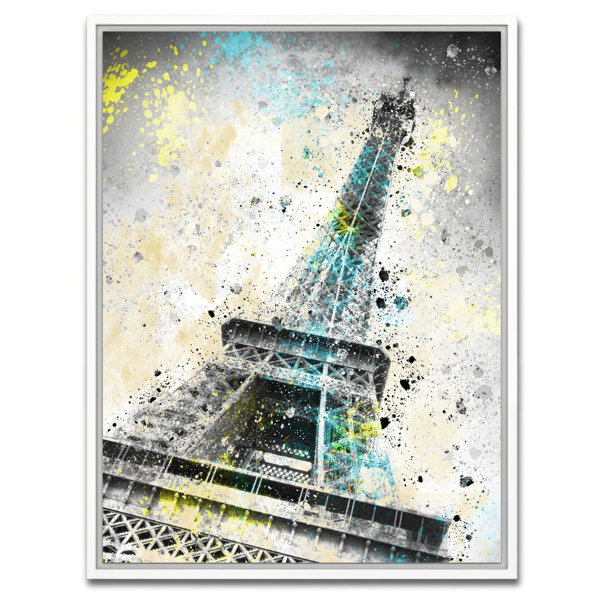 AUTO-MOCKUP WHITE | Eiffel Tower City Art | 1 Piece | White Framed Canvas | group=3x4