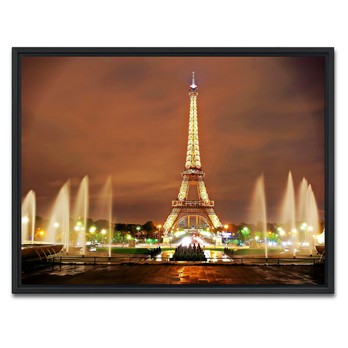 AUTO-MOCKUP WHITE | Eiffel Tower Paris | 1 Piece | Black Framed Canvas | group=4x3