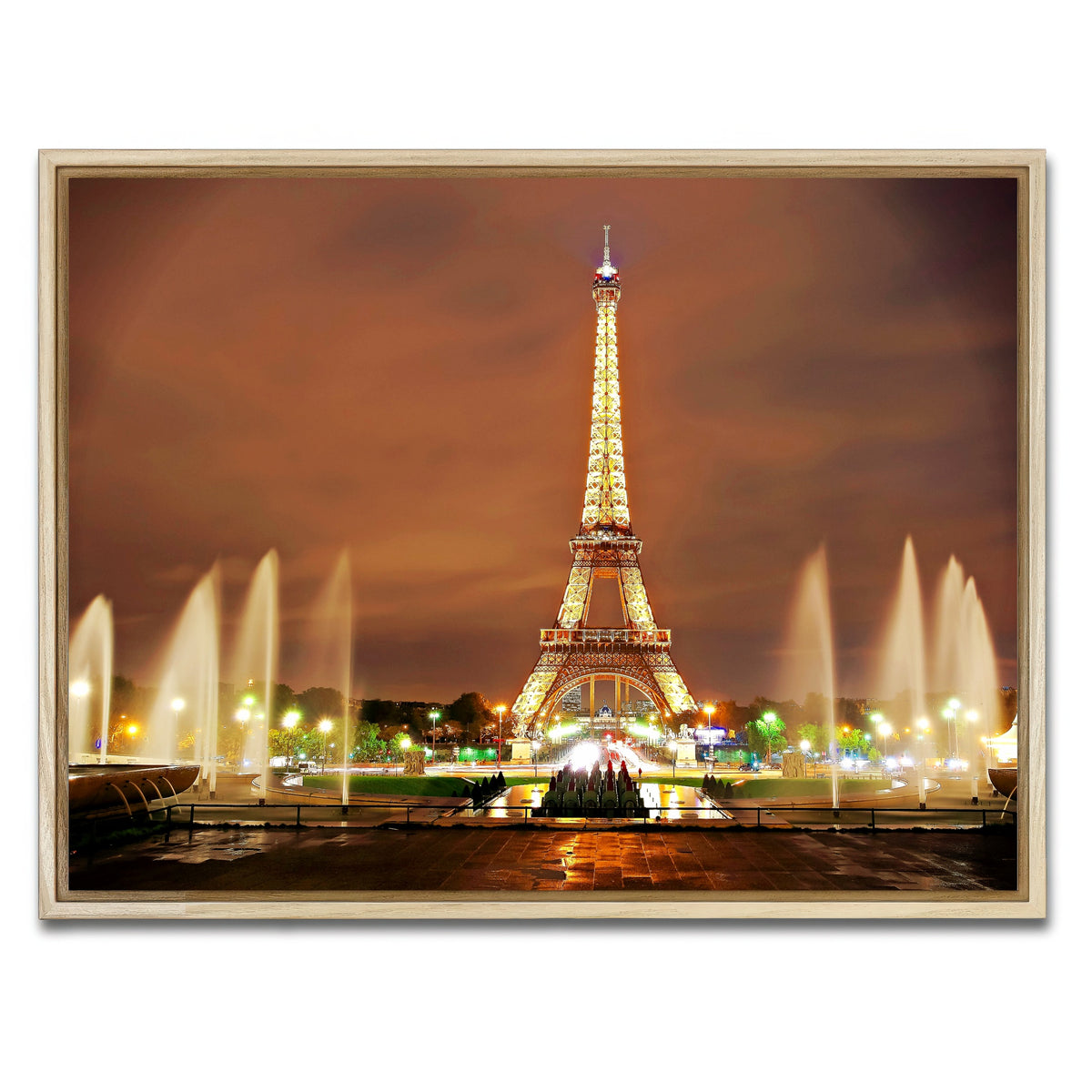 AUTO-MOCKUP WHITE | Eiffel Tower Paris | 1 Piece | Natural Framed Canvas | group=4x3