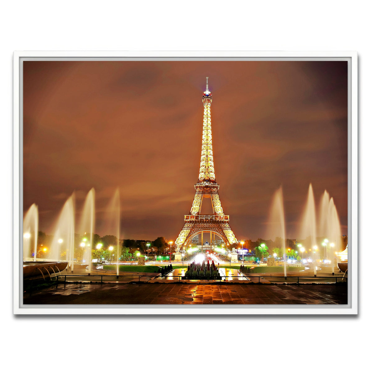 AUTO-MOCKUP WHITE | Eiffel Tower Paris | 1 Piece | White Framed Canvas | group=4x3