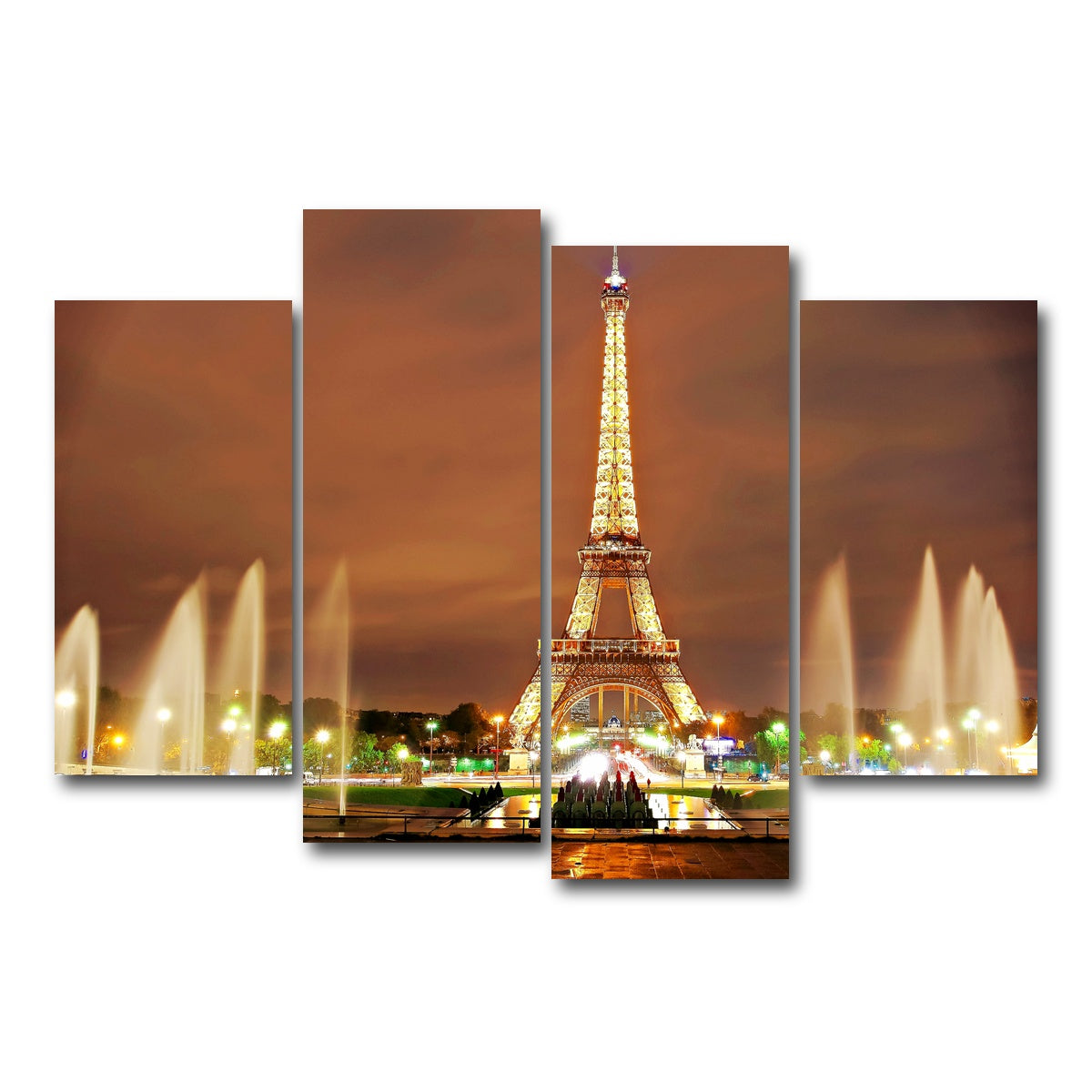 AUTO-MOCKUP WHITE | Eiffel Tower Paris | 4 Piece | Gallery Wrap Canvas | group=4_short