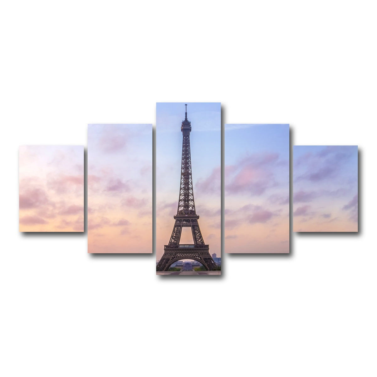 AUTO-MOCKUP WHITE | Eiffel Tower Sunrise | 5 Piece | Gallery Wrap Canvas | group=5_short