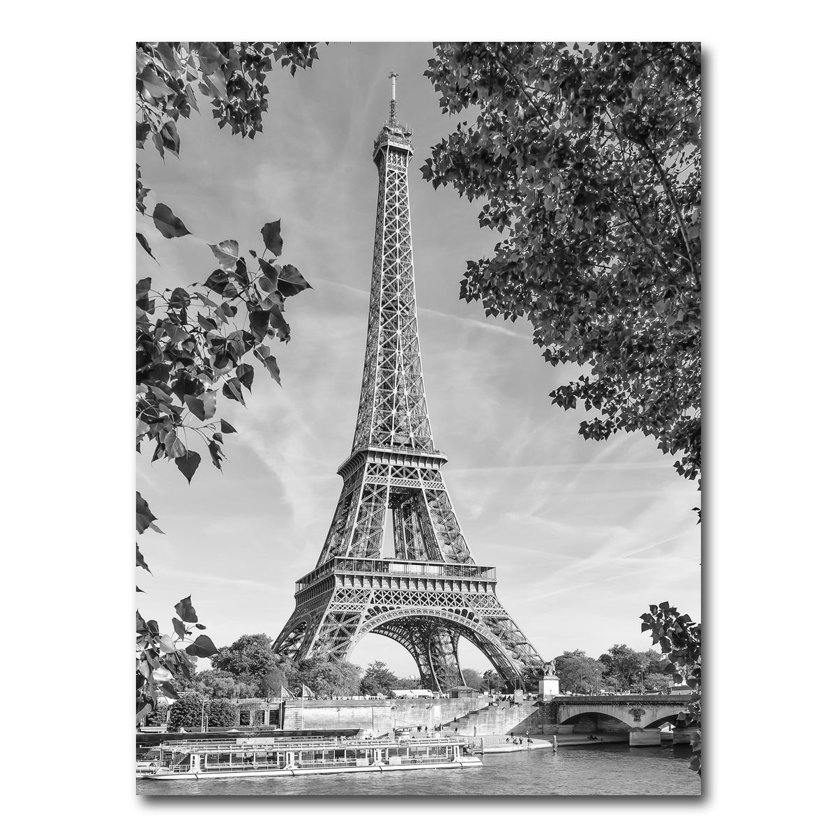 AUTO-MOCKUP WHITE | Eiffel Tower with River Seine | 1 Piece | Gallery Wrap Canvas | group=3x4