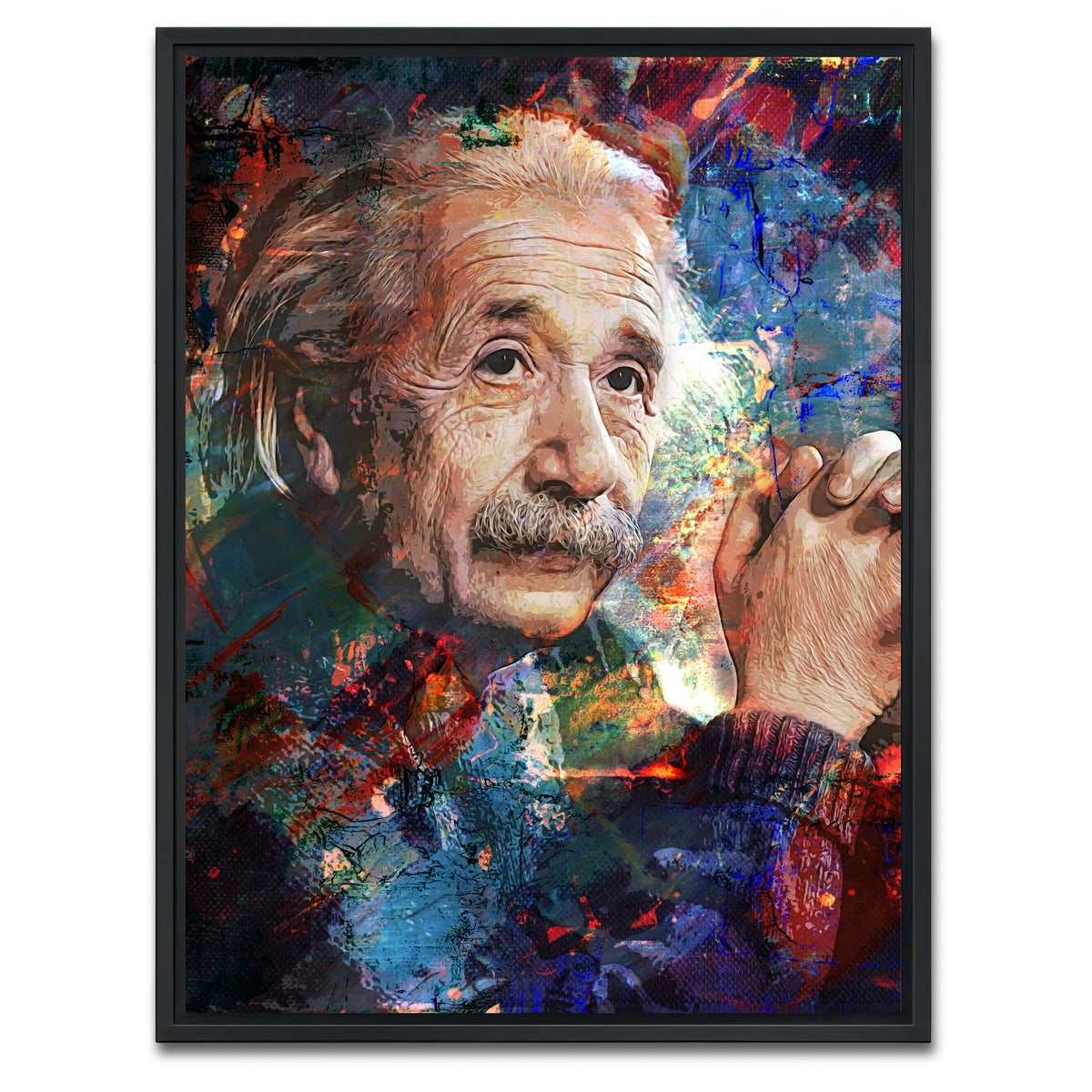 AUTO-MOCKUP WHITE | Einstein | 1 Piece | Black Framed Canvas | group=3x4