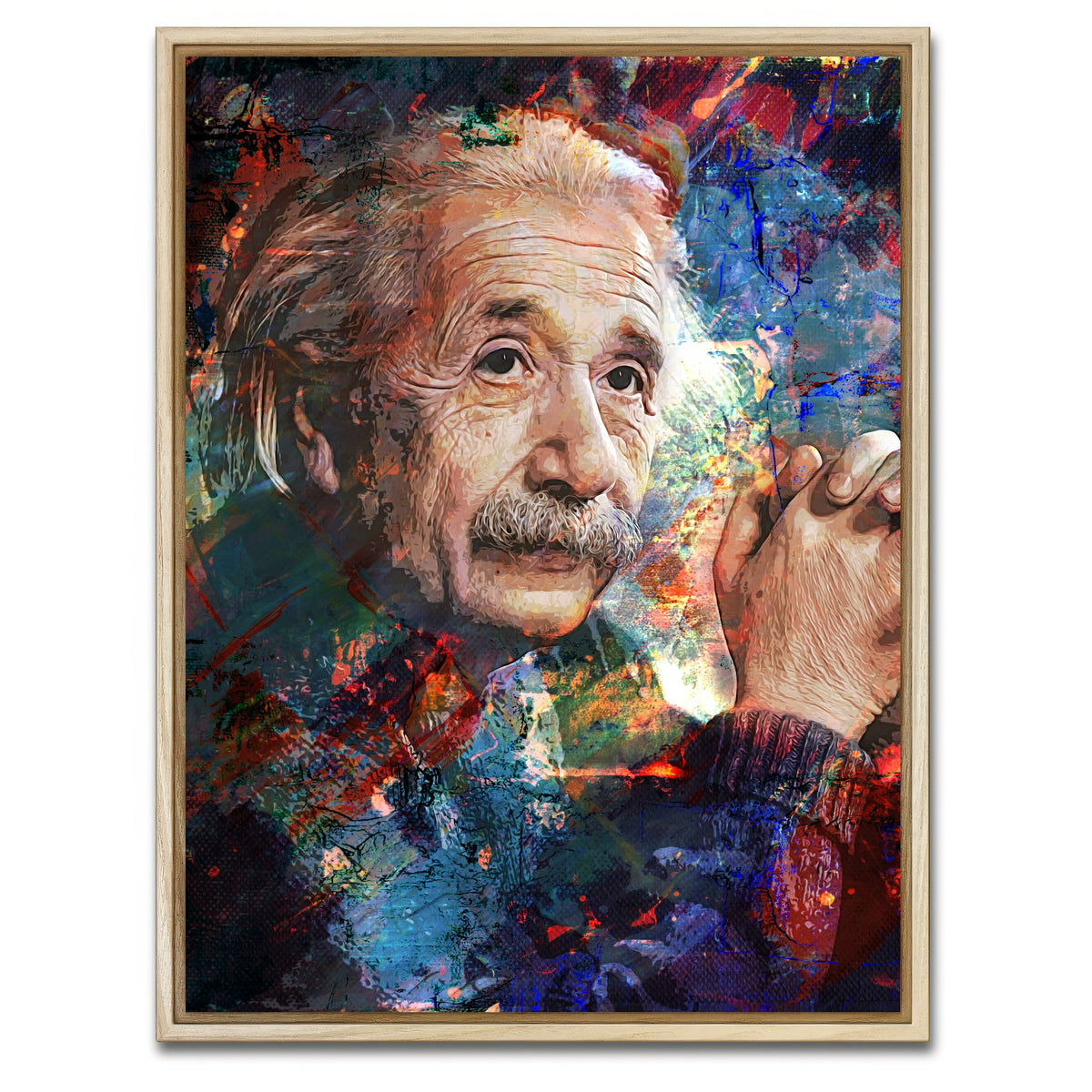 AUTO-MOCKUP WHITE | Einstein | 1 Piece | Natural Framed Canvas | group=3x4