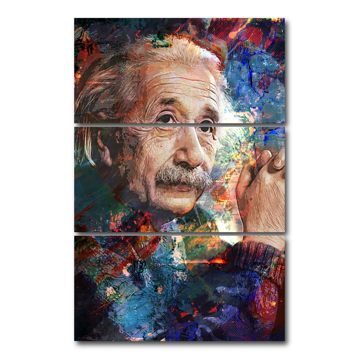 AUTO-MOCKUP WHITE | Einstein | 3 Piece | Gallery Wrap Canvas | group=12x24_stacked