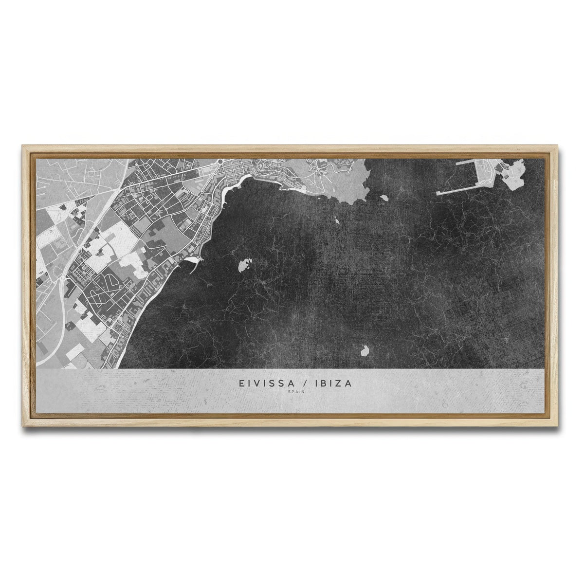 AUTO-MOCKUP WHITE | Eivissa Map 2 | 1 Piece | Natural Framed Canvas | group=2x1