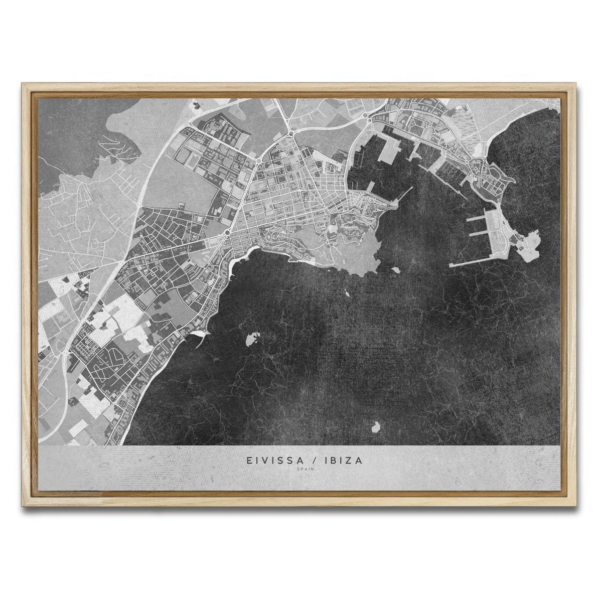 AUTO-MOCKUP WHITE | Eivissa Map 2 | 1 Piece | Natural Framed Canvas | group=4x3