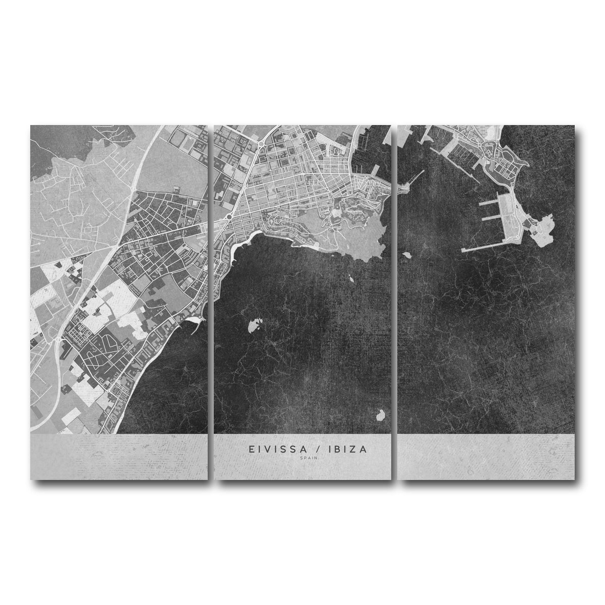 AUTO-MOCKUP WHITE | Eivissa Map 2 | 3 Piece | Gallery Wrap Canvas | group=12x24