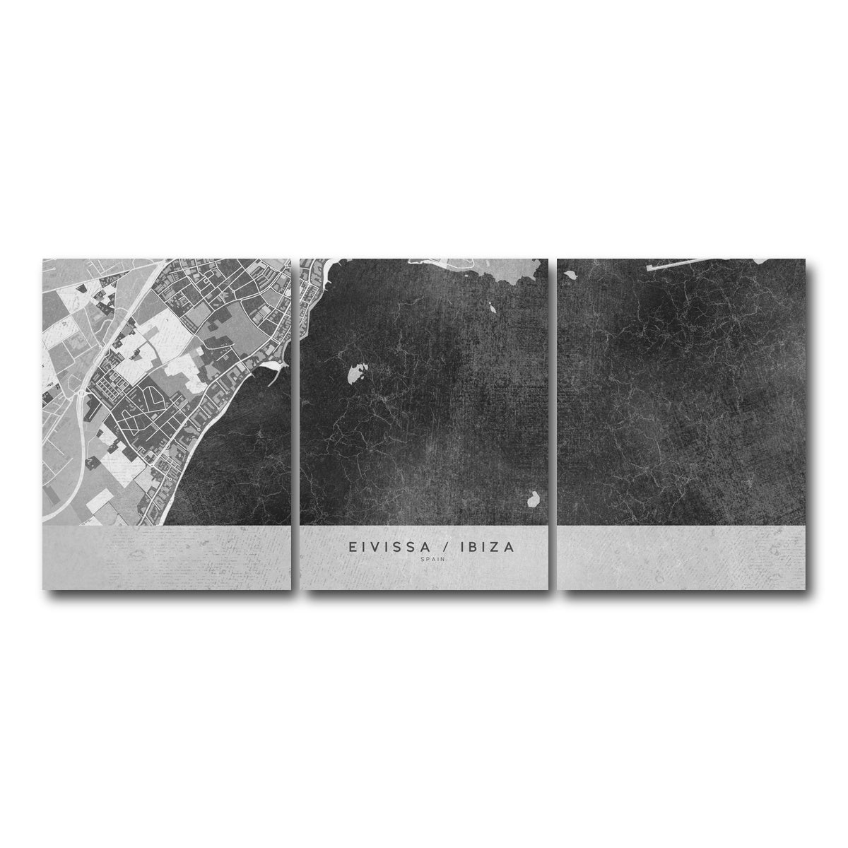 AUTO-MOCKUP WHITE | Eivissa Map 2 | 3 Piece | Gallery Wrap Canvas | group=18x24