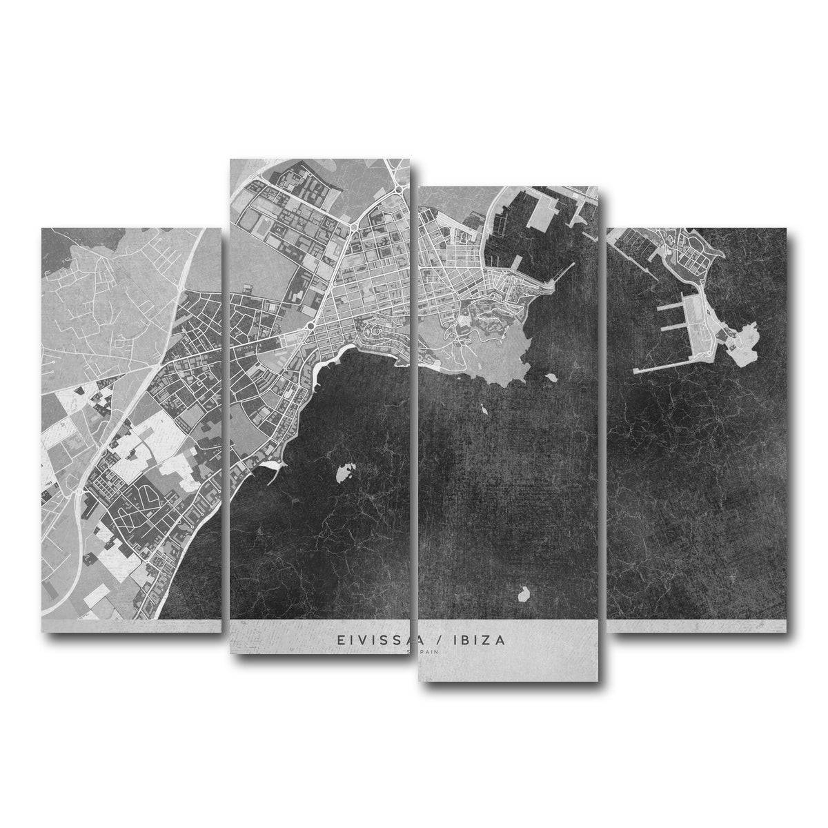 AUTO-MOCKUP WHITE | Eivissa Map 2 | 4 Piece | Gallery Wrap Canvas | group=4_normal