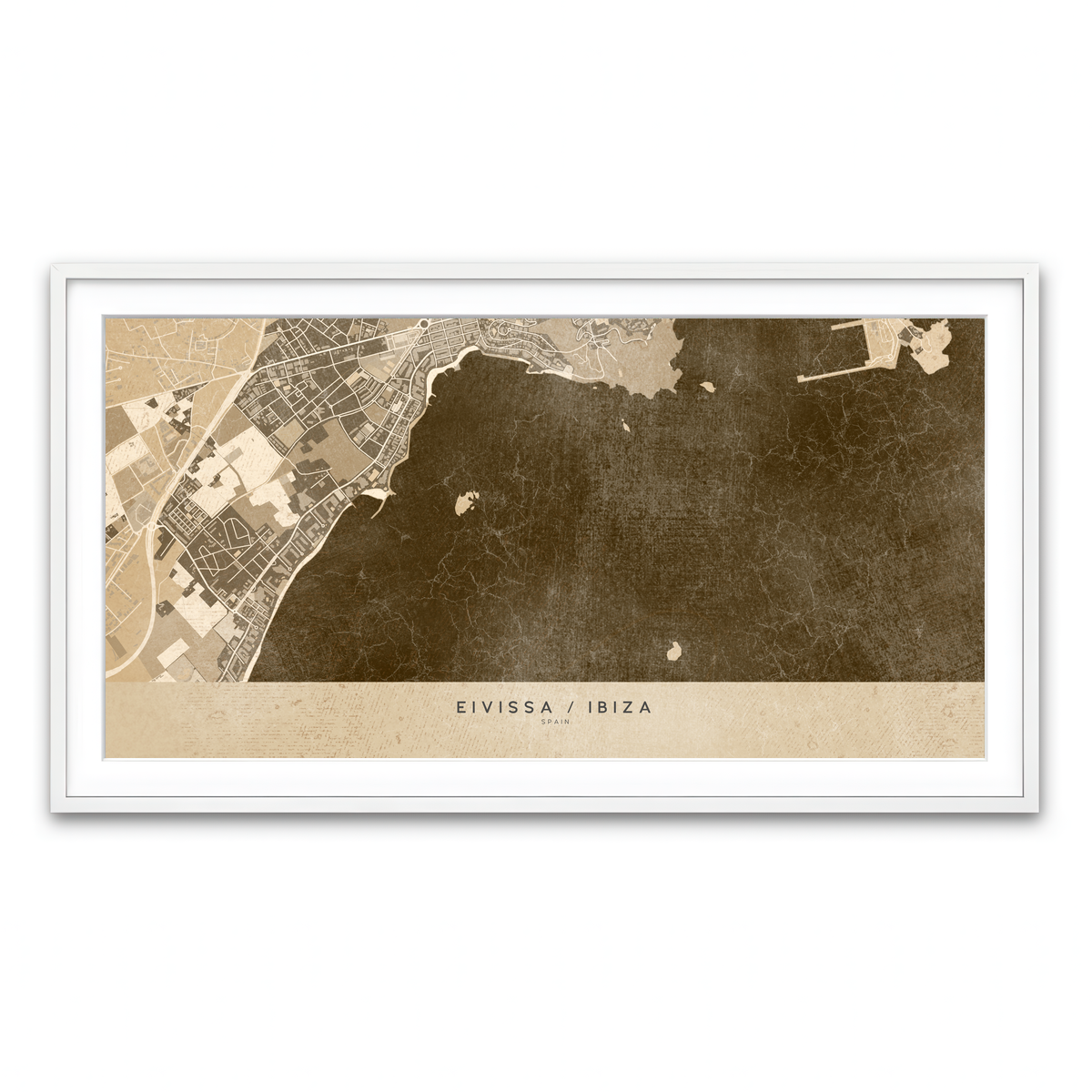 Framed Print 2x1 White