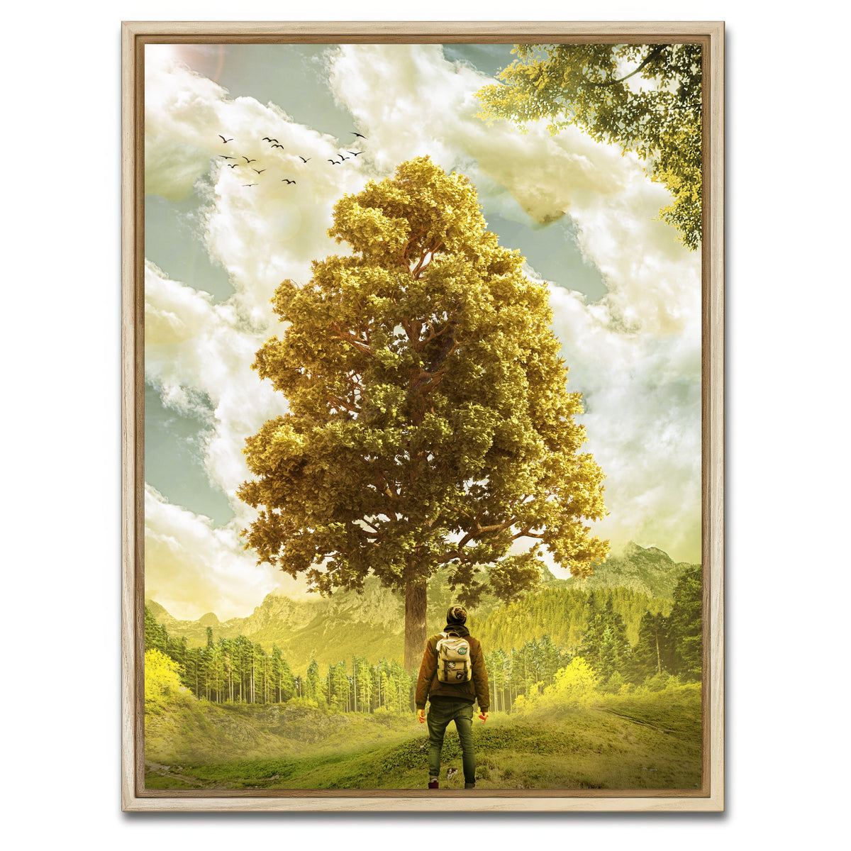 AUTO-MOCKUP WHITE | Elder Man | 1 Piece | Natural Framed Canvas | group=3x4