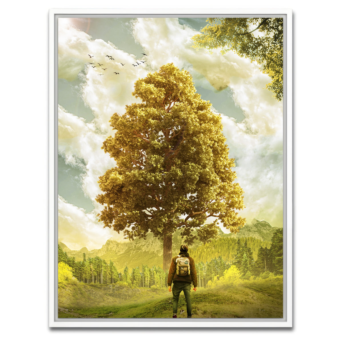 AUTO-MOCKUP WHITE | Elder Man | 1 Piece | White Framed Canvas | group=3x4