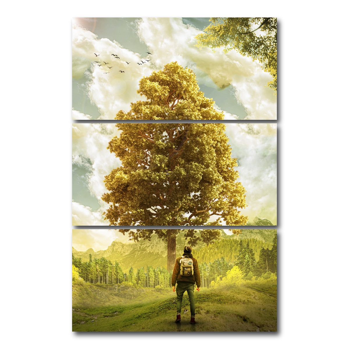 AUTO-MOCKUP WHITE | Elder Man | 3 Piece | Gallery Wrap Canvas | group=12x24_stacked