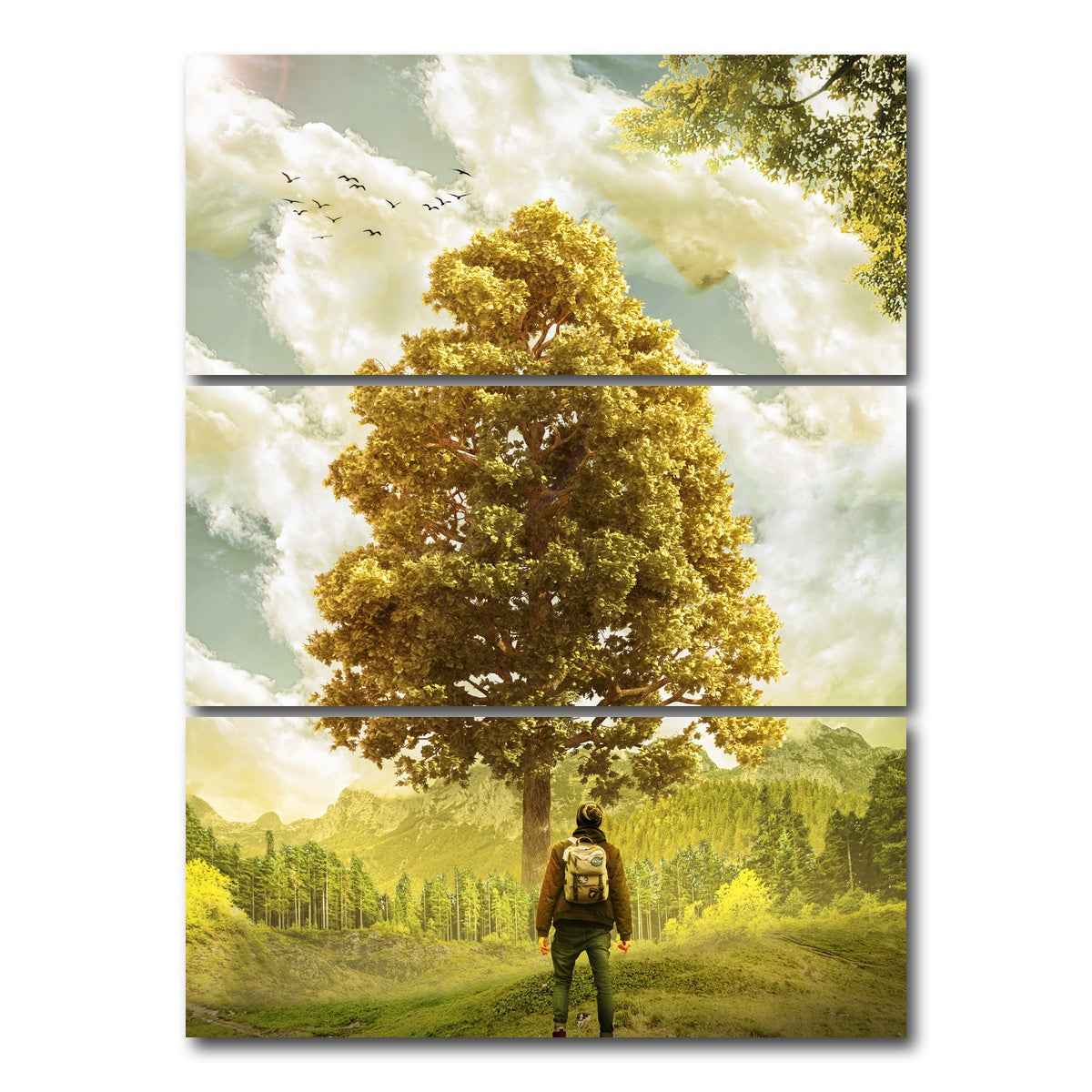 AUTO-MOCKUP WHITE | Elder Man | 3 Piece | Gallery Wrap Canvas | group=8x18_stacked