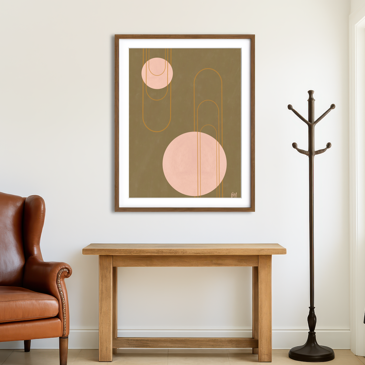 AUTO-MOCKUP ROOM | Elegance of Khaki Wall Art