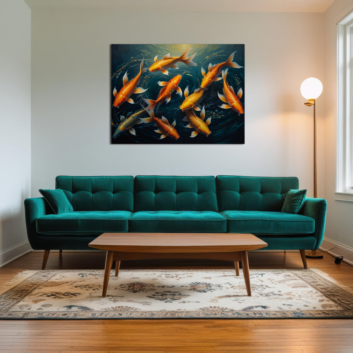 AUTO-MOCKUP ROOM | Elegant Koi Fish Swimming