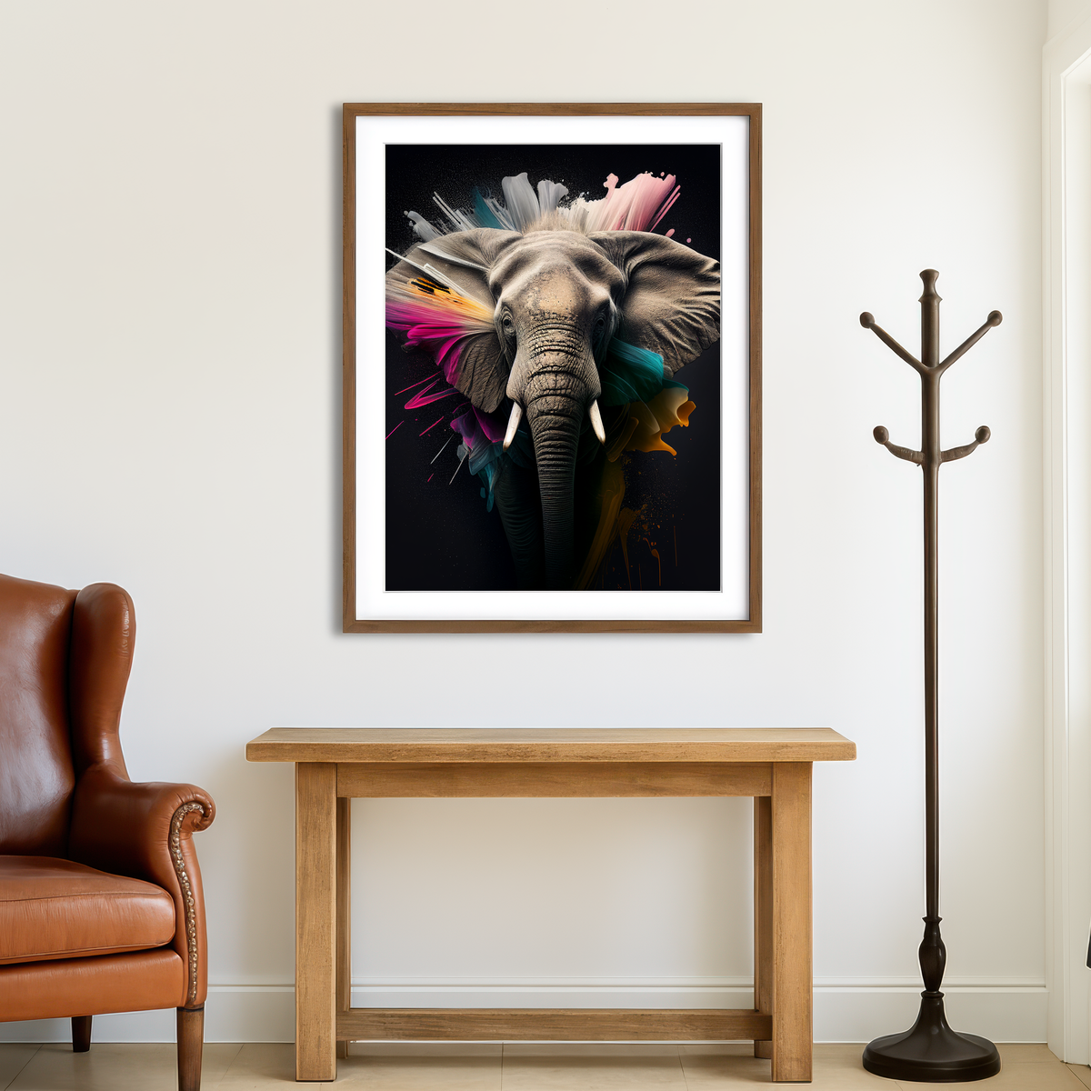 AUTO-MOCKUP ROOM | Elephant Portrait Wall Art