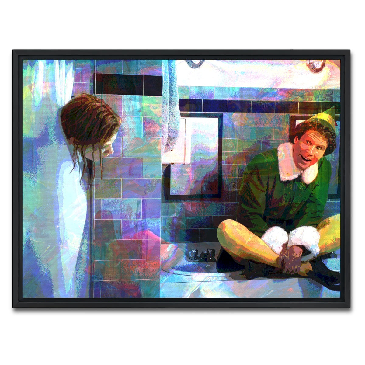 AUTO-MOCKUP WHITE | Elf - Jovie Showering | 1 Piece | Black Framed Canvas | group=4x3