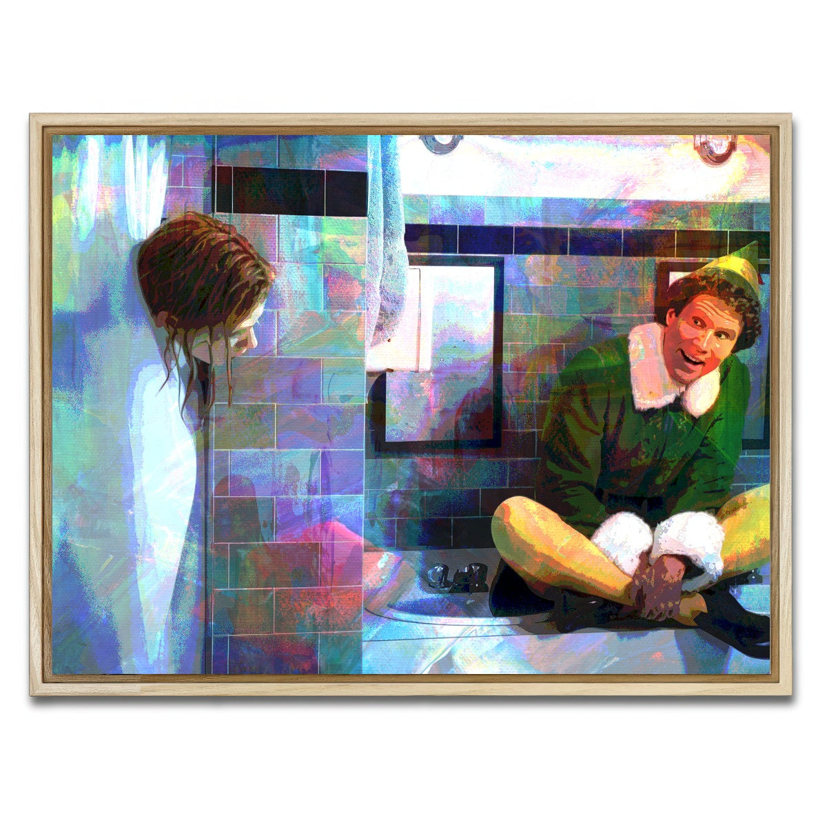 AUTO-MOCKUP WHITE | Elf - Jovie Showering | 1 Piece | Natural Framed Canvas | group=4x3