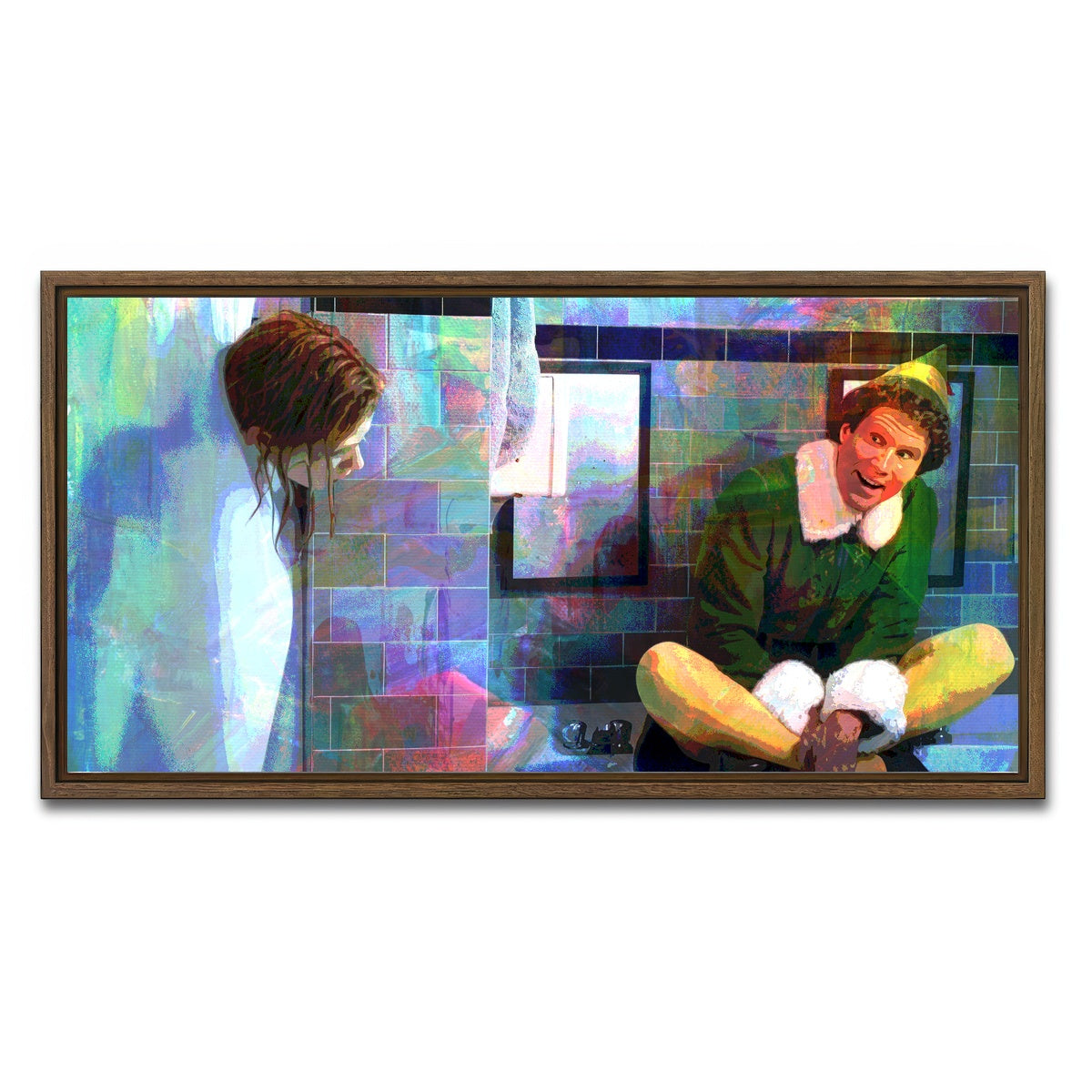 AUTO-MOCKUP WHITE | Elf - Jovie Showering | 1 Piece | Walnut Framed Canvas | group=2x1