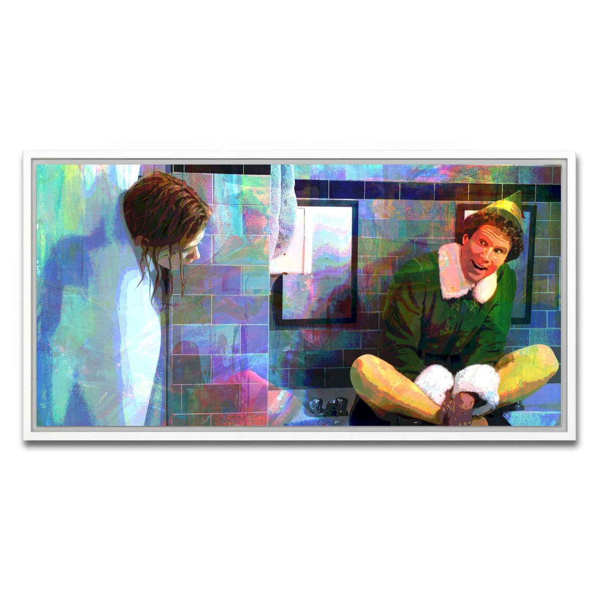 AUTO-MOCKUP WHITE | Elf - Jovie Showering | 1 Piece | White Framed Canvas | group=2x1