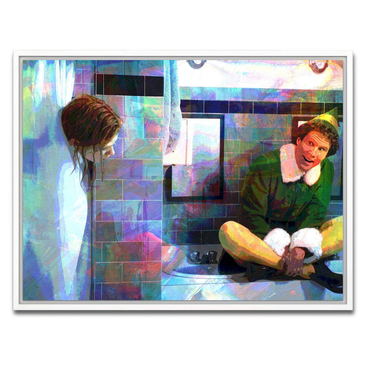 AUTO-MOCKUP WHITE | Elf - Jovie Showering | 1 Piece | White Framed Canvas | group=4x3