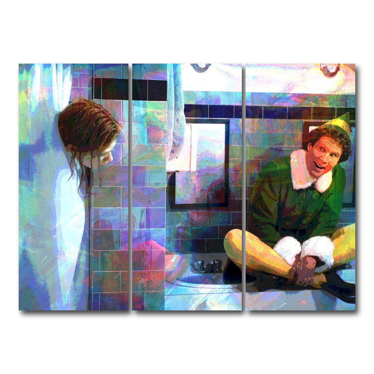 AUTO-MOCKUP WHITE | Elf - Jovie Showering | 3 Piece | Gallery Wrap Canvas | group=8x18