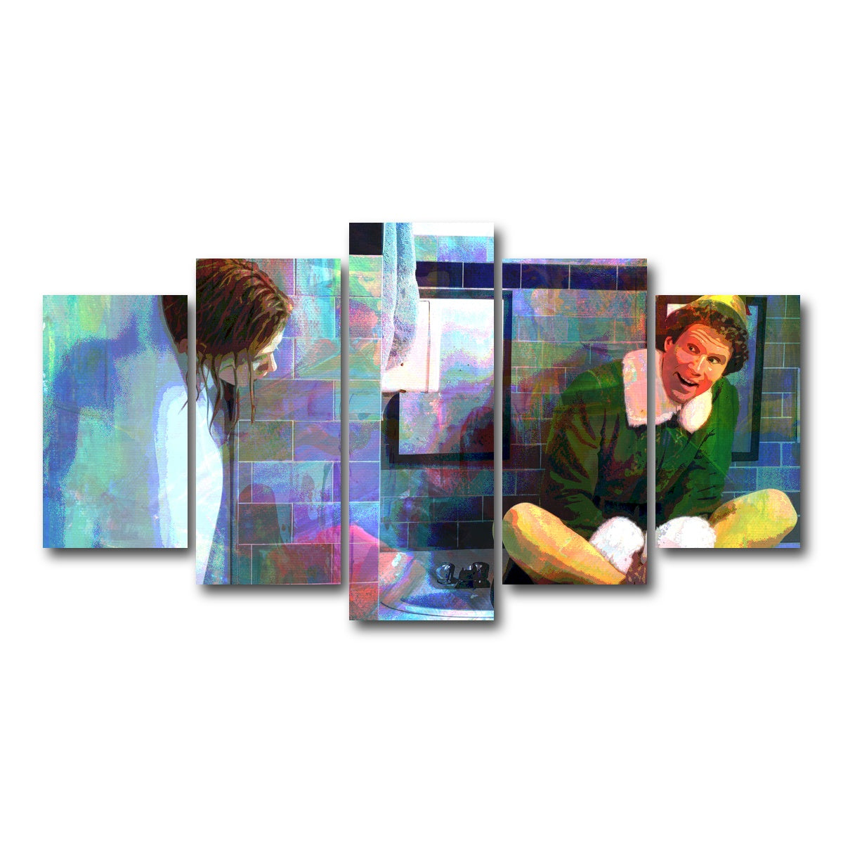 AUTO-MOCKUP WHITE | Elf - Jovie Showering | 5 Piece | Gallery Wrap Canvas | group=5_normal