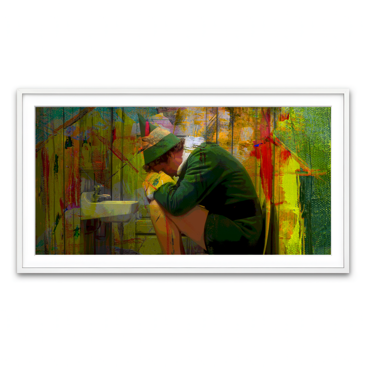 Framed Print 2x1 White