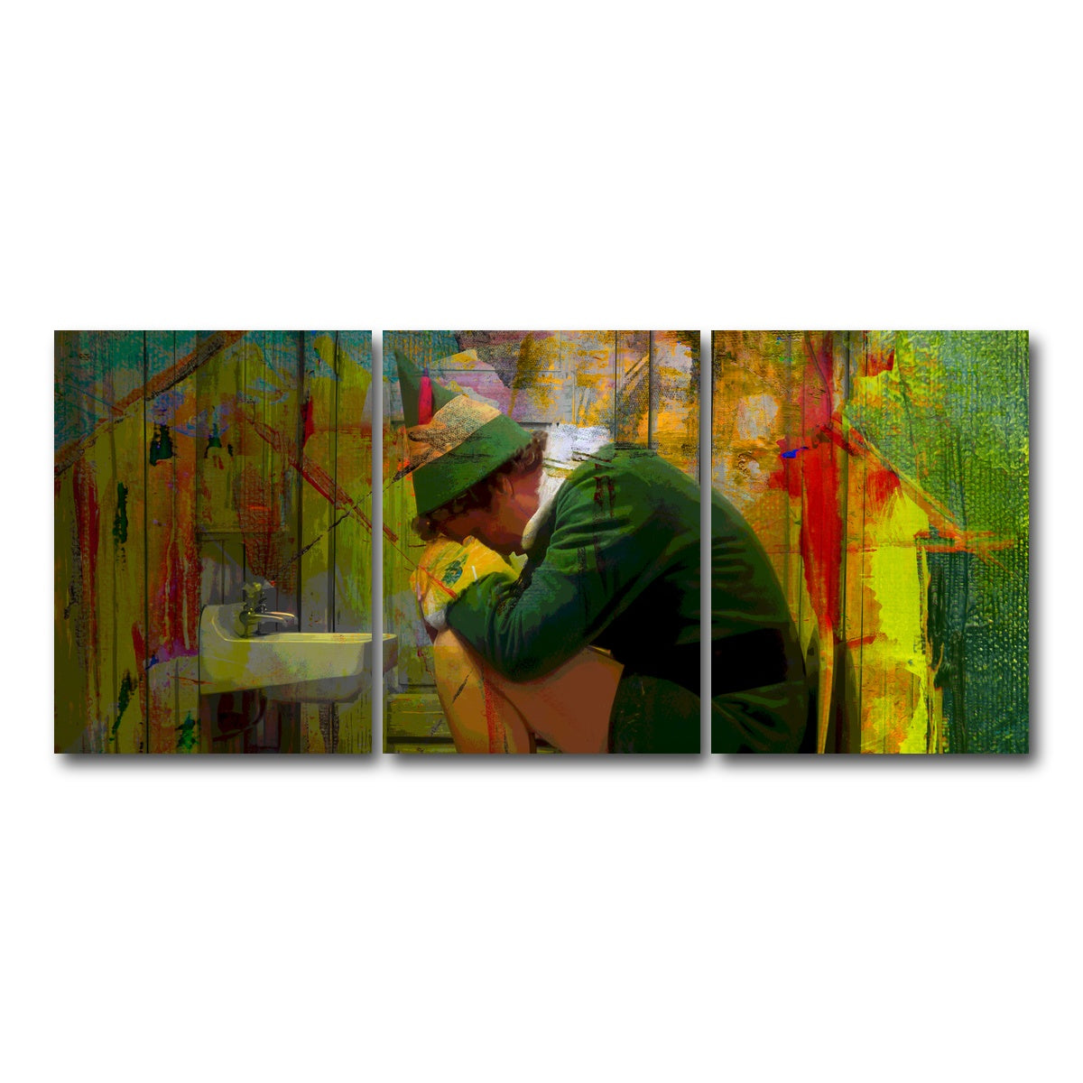 AUTO-MOCKUP WHITE | Elf Bathroom | 3 Piece | Gallery Wrap Canvas | group=18x24