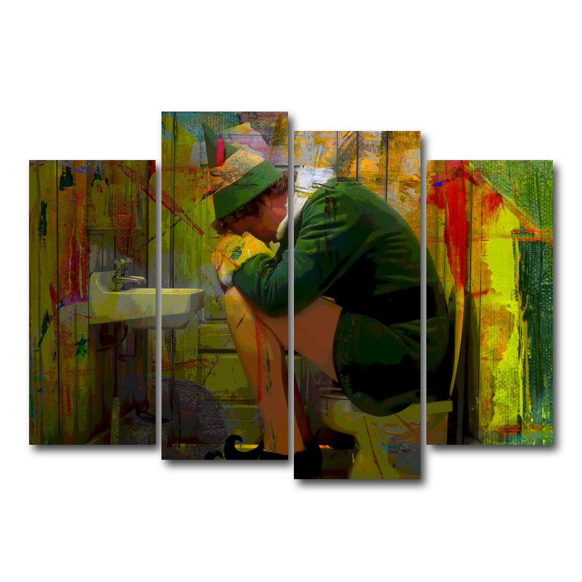 AUTO-MOCKUP WHITE | Elf Bathroom | 4 Piece | Gallery Wrap Canvas | group=4_normal