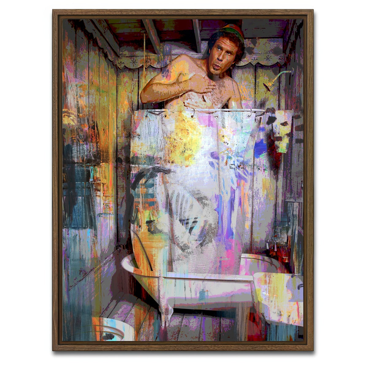 AUTO-MOCKUP WHITE | Elf Shower | 1 Piece | Walnut Framed Canvas | group=3x4