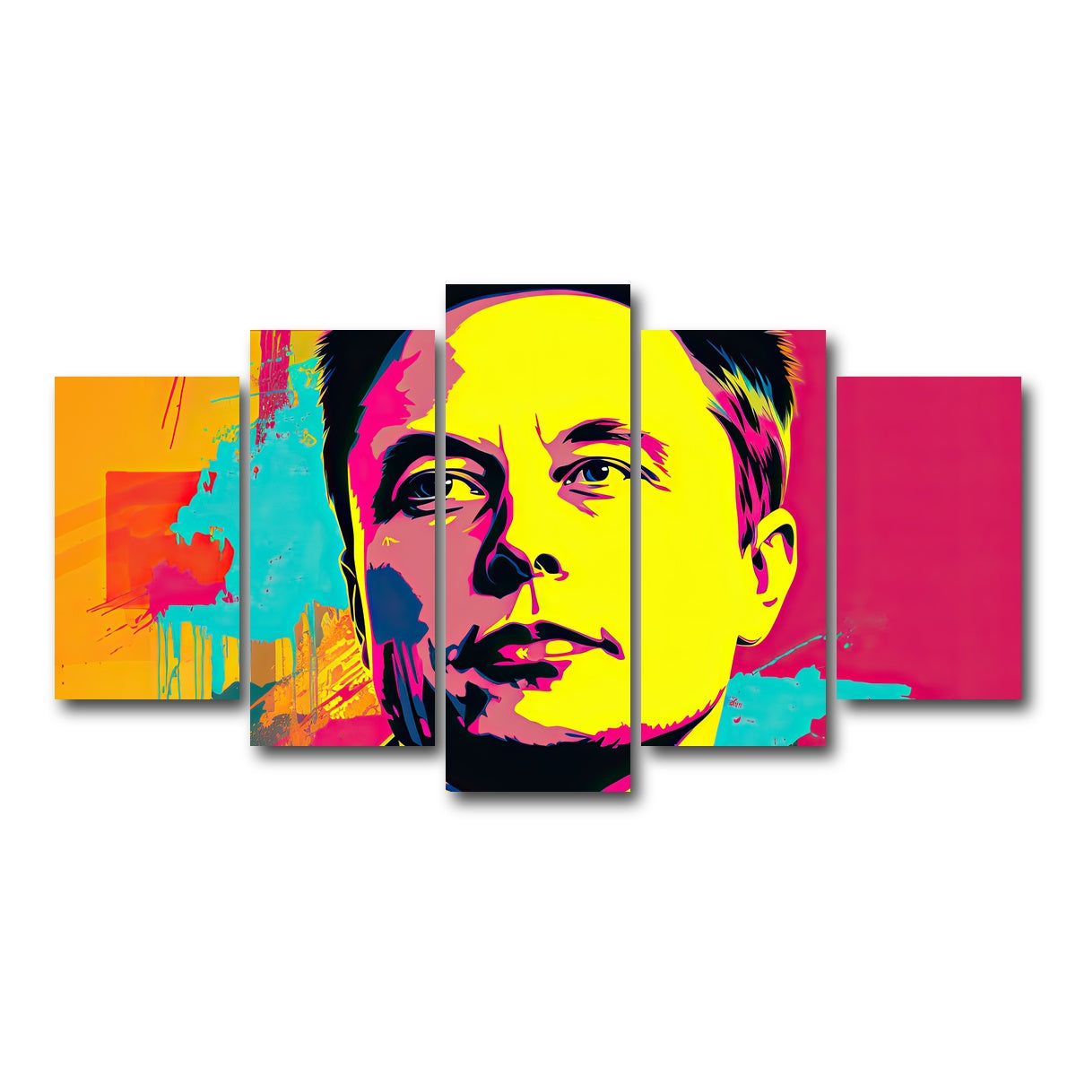 AUTO-MOCKUP WHITE | Elon - Warhol | 5 Piece | Gallery Wrap Canvas | group=5_normal