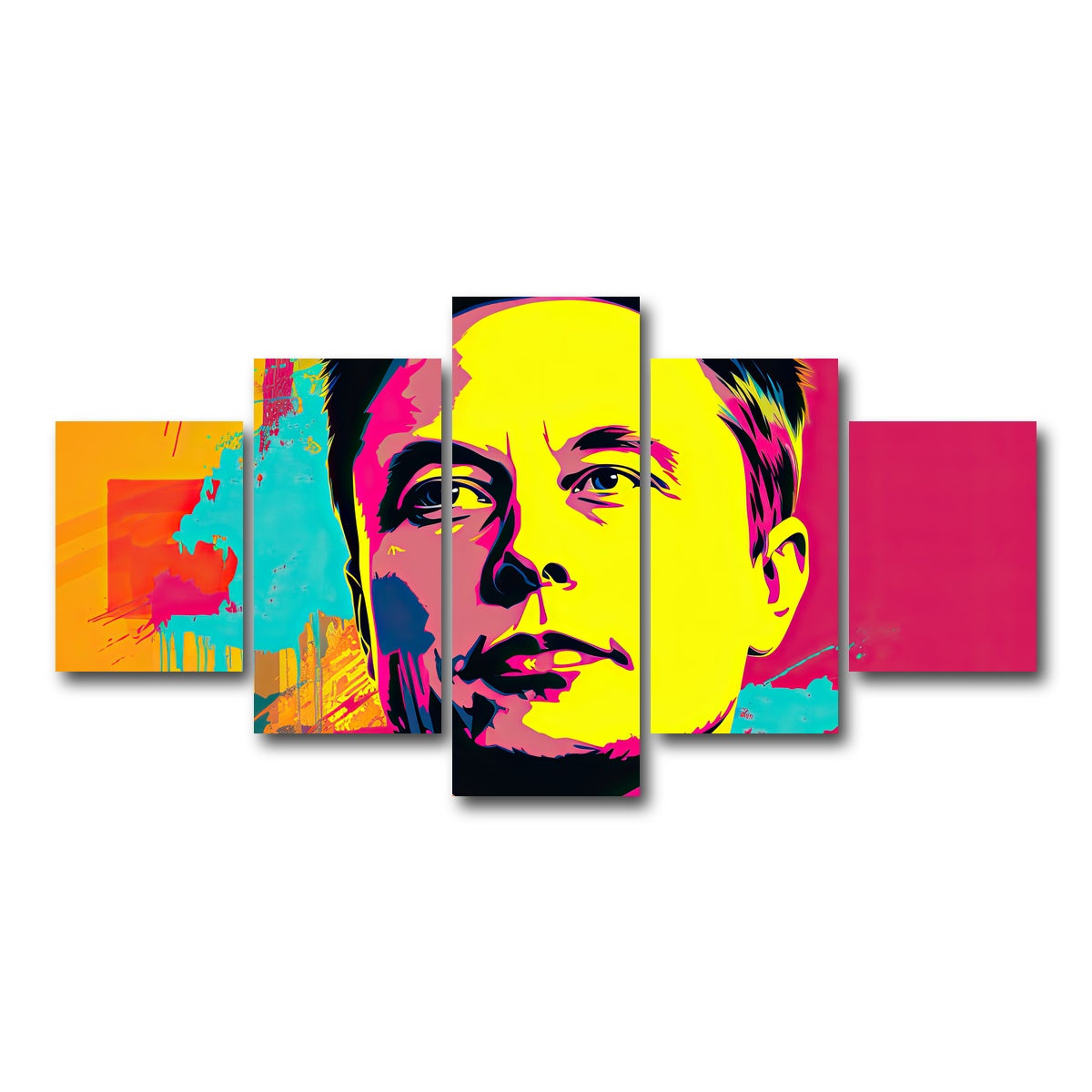 AUTO-MOCKUP WHITE | Elon - Warhol | 5 Piece | Gallery Wrap Canvas | group=5_short