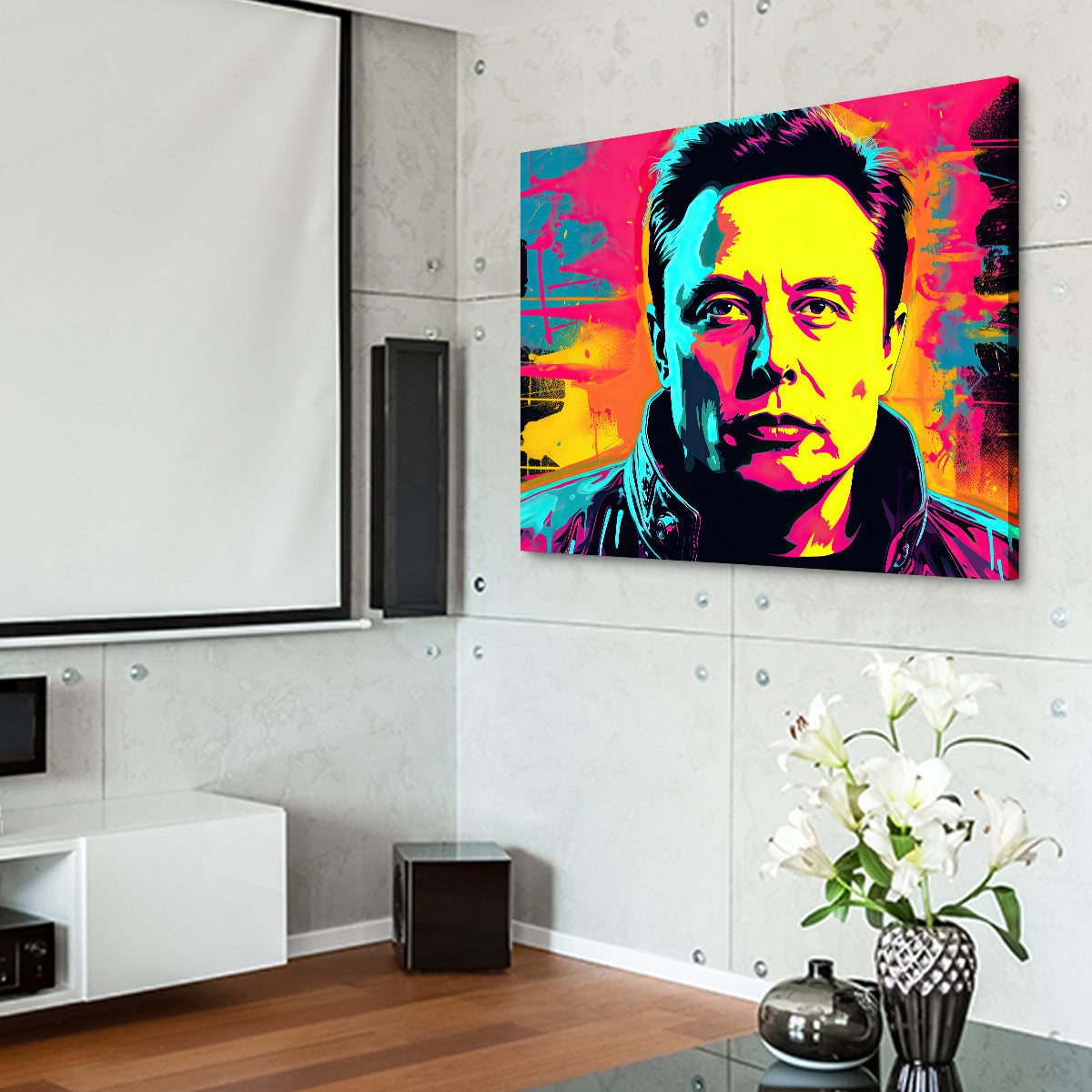 Elon Musk Warhol Style Wall Art