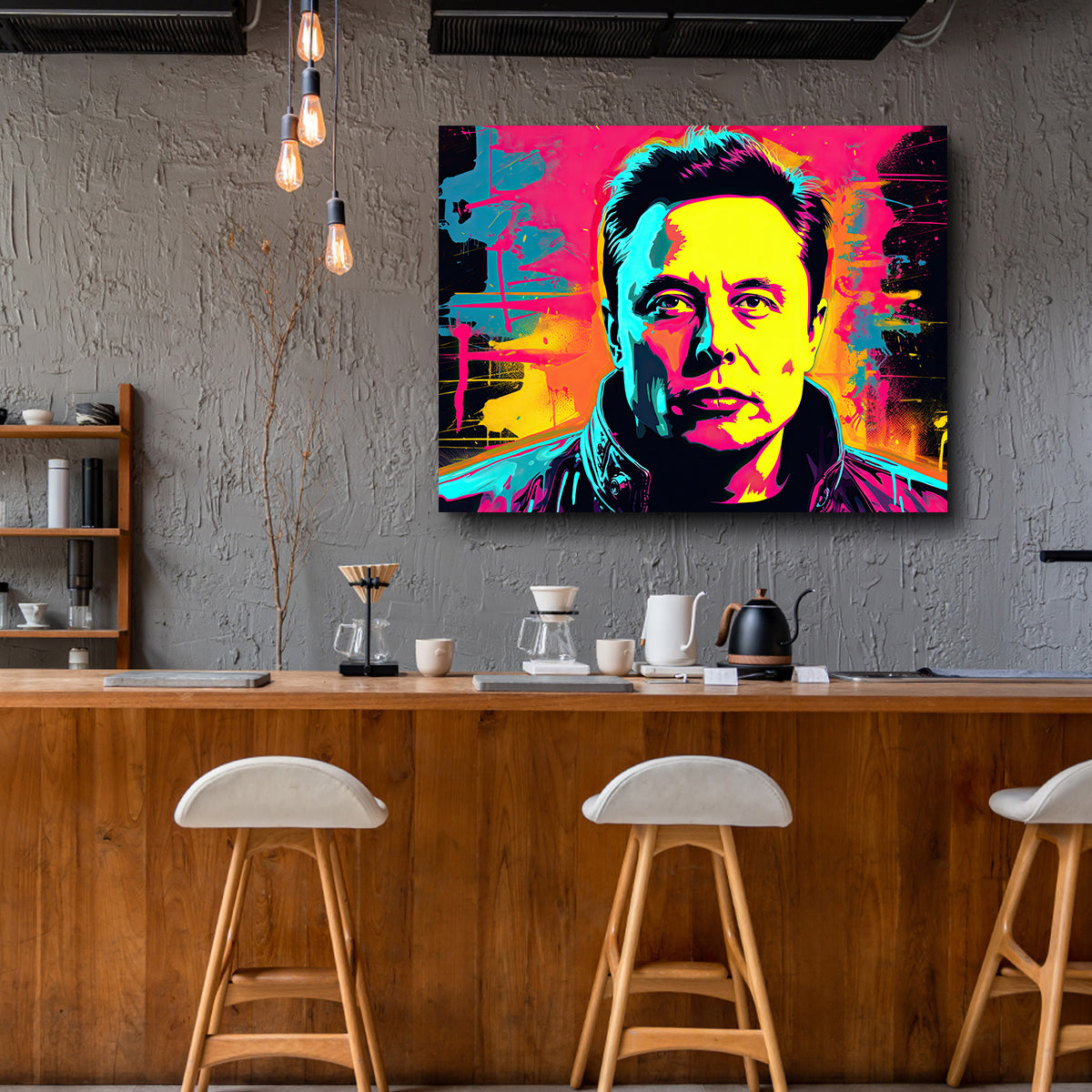 Elon Musk Warhol Style Wall Art