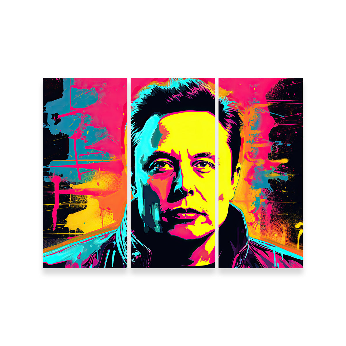Elon Musk Warhol Style Wall Art