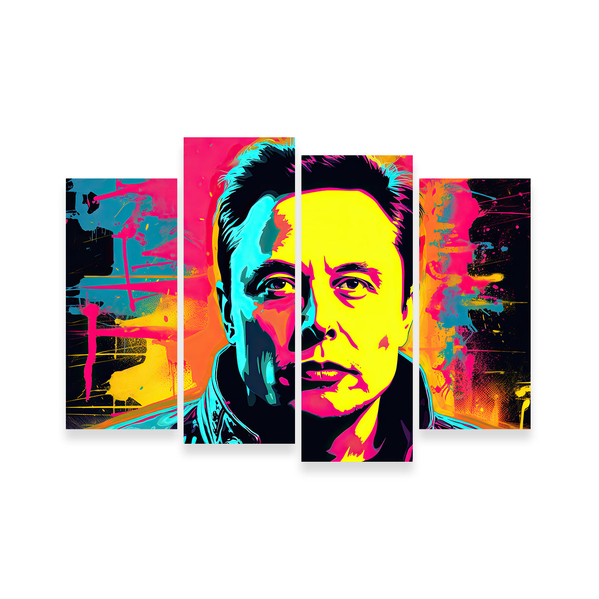 Elon Musk Warhol Style Wall Art