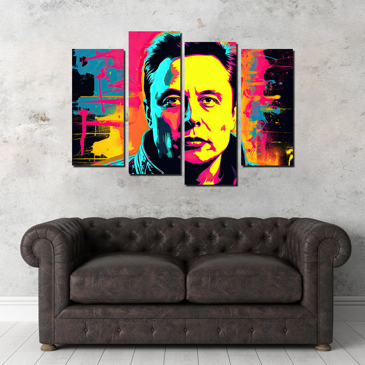 Elon Musk Warhol Style Wall Art